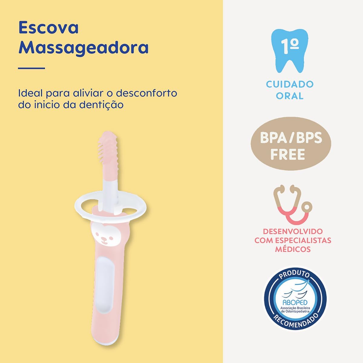 Massageador Mam Massaging Brush (3+ Meses) - Rosa, MAM, Rosa