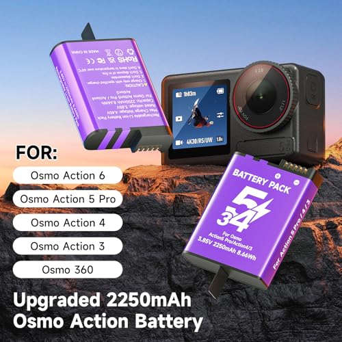 Batería recargable dji osmo action 360 soluciona cortes de grabación largos 3