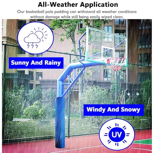 Protector para postes de baloncesto redondo y acolchado, funda impermeable para exterior 7