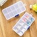 FRAMAD 4 PCS 10 Grids Plastic Organizer Box with Dividers, Small Clear Tackle Container, Candy Large Bead Compartment