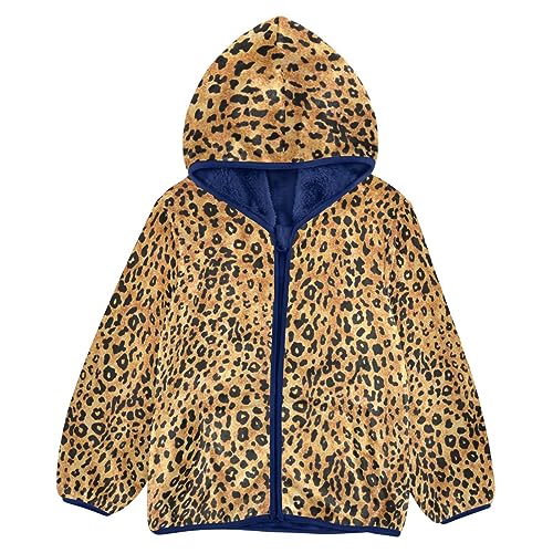 Image of Aflyko Boys Fleece Coat Blue Zip-Up Hoodie Girls Outerwear Kids Hooded Jacket 3-10T