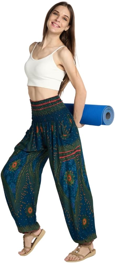 Tranquil Threads High-Waisted Boho Harem Yoga Pants for Women