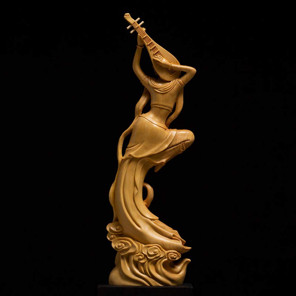 Amazon.co.jp: 彫像ツゲツゲ木彫り木彫像中国風ホームフィギュア彫刻