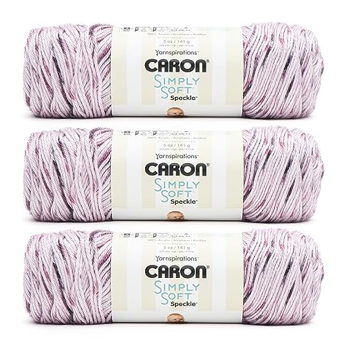 Image of Caron Simply Soft Speckle Wisteria Yarn - 3 Pack of 5oz /141g - Acrylic - #4 Worsted (Medium) - 235 Yards - Knitting & Crochet