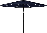 Vista 10 de Pure Garden Sombrilla de patio con luces – Toldo de 10 pies para exteriores con 32 LED solares – Paraguas LED de protección UV 30+ (arena)