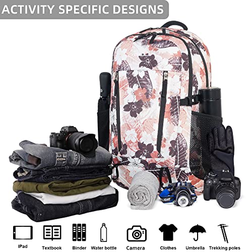 Tomule Camping Hiking Daypacks, 40L Lightweight Packable Hiking Backpack Travel Backpack For Women Men (Pink Sakura) #TOP4