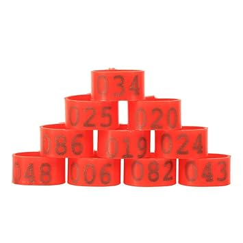 Poultry Leg Poultry Leg Bands Reusable Chicken Leg Rings for Chicken(red)