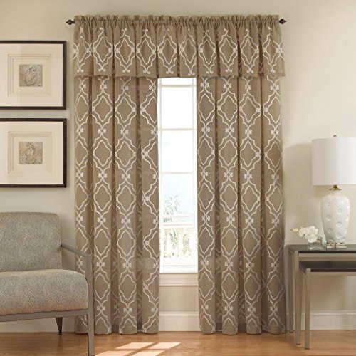 Lorraine Home Fashions Carlyle Window Curtain Panel, 50 X 63, Mocha #TOP24
