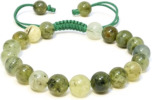 Vista 30 de Adjustable Crystal Bracelet – Gemstone Bead Bracelet with Adjustable Macrame String – Chic Gemstone Bracelet for Men and Women – 8mm Round Healing