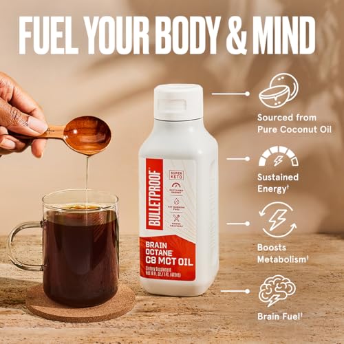 image for Bulletproof Coconut Brain Octane C8 MCT Oil, 16 Ounces, Premium Keto S