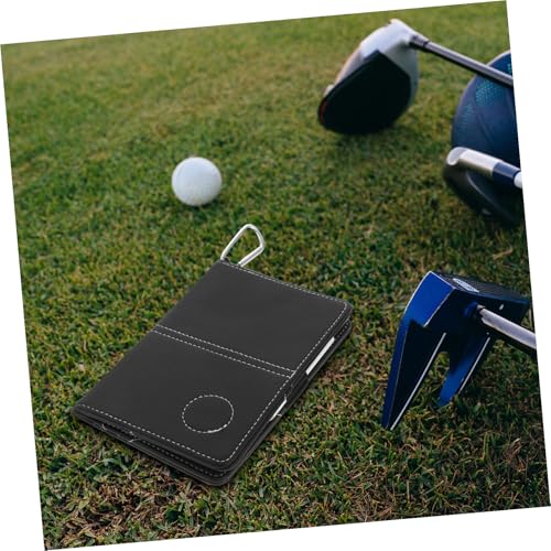 Libro de puntuación de golf PU negro con protector resistente PRETYZOOM para tarjetas 5