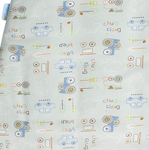 Grobag Baby Sleeping Bag Size - 2.5 Tog Chug Chug Train Design 100% Cotton Unisex Nursery Side Zip Opening Sleep Sack (0-6 Months)