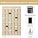Berlune 2 Pcs Numbered Pocket Chart Burlap Cell Phone Holder Farmhouse Burlap Calculator Holder with 36 Number Sticker Hanging Pocket Organizer for Office Wall Door Storage