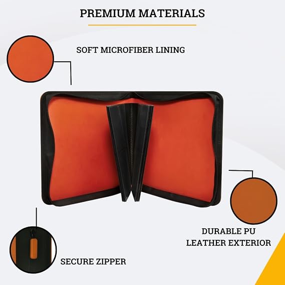 Card Guardian Toploader 4 Pocket Premium Binder with Zipper, Orange