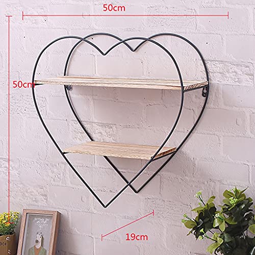 Creative Floating Shelves Black Heart Shape Shelf Wall Mounted Metal Design Industrial Storage Romantic Love Shelf Bedroom Kitchen Bathroom Livingroom Unique Cute Nursery Room Decor #TOP5
