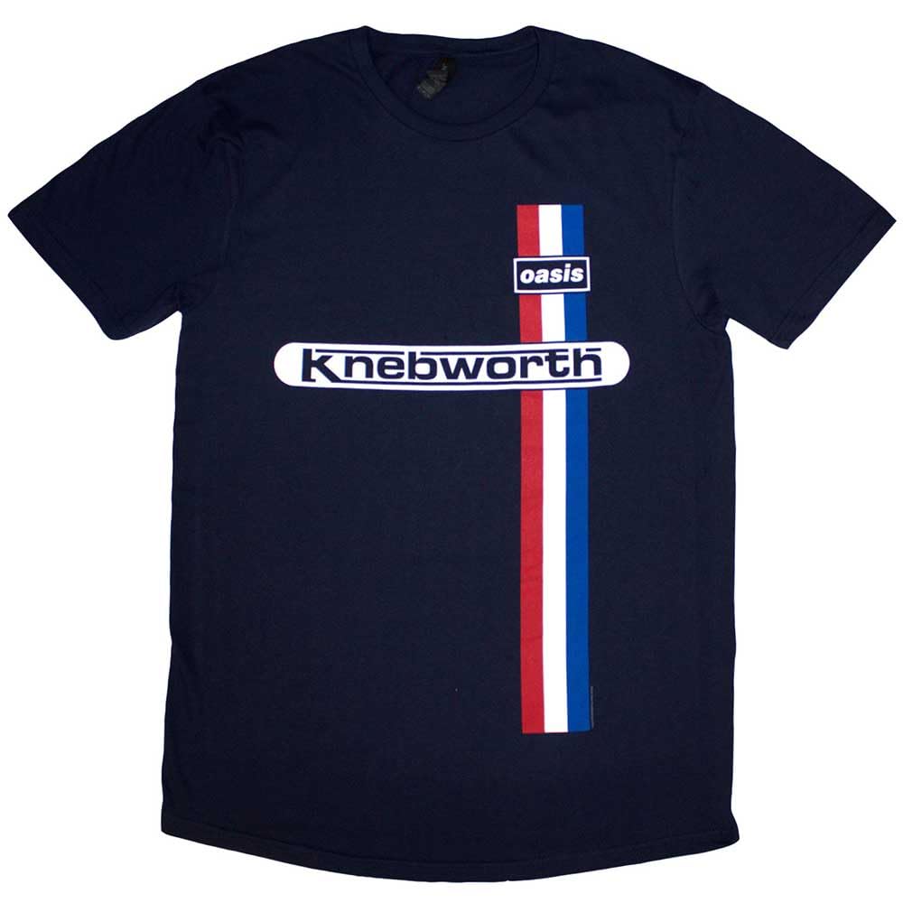 Rock Off officially licensed products Oasis Knebworth Vertical Stripe T Shirt S Navy