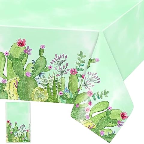 Domgoge Waterproof Cactus Table Cloth Cover
