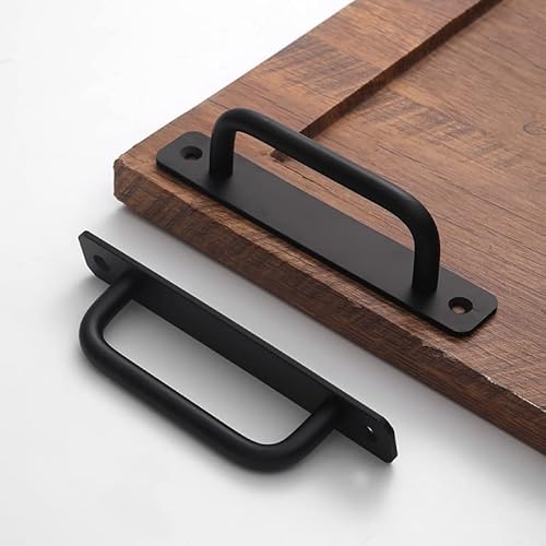 Westablize 2 Pack 5 Inch 128 mm Matte Black Cabinet Handles Aluminum Cabinet Pulls Drawer Pulls Sliding Door Pulls Black Cabinet Handles (5 Inch, Set of 2, Black)