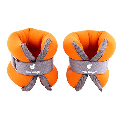 High Street TV Wrist Weights (2 x 1kg) by New Image Resistance Strength Training Exercise Strap Set (As Seen on (Orange)