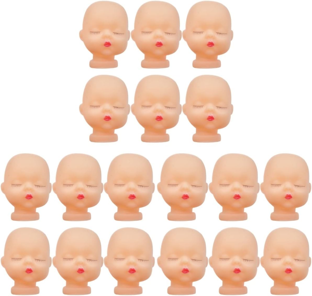 COHEALI 30Pcs Mini Baby Doll Heads for DIY Crafts, Vinyl Sleep Baby Doll Head for Keychain Making, Blank Miniatures for Hand Painting, Plush Accessories & Handmade Projects