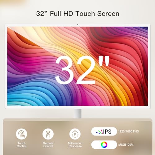 Image of Fiteye 32-Inch Portable TV with Incell Touch Screen | 6G RAM+128G Storage | 1080P TV on Wheels | Bestie Screen Built-in | 8H Video Play Time | Android OS | Full Swivel Rotation | Voice Remote Control
