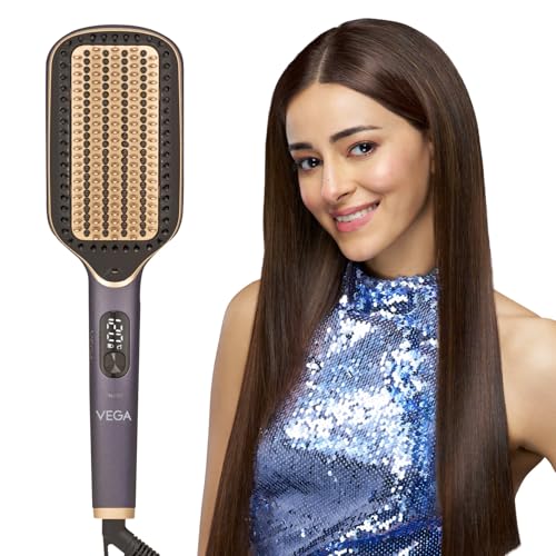 VEGA Hair Straightener Brush With Up To 12 Hrs Straightening Effe...