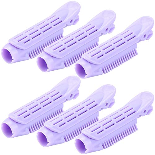Volumizing Hair Root Clip Heatless Fluffy Hair Clip Curler Roller Hair Styling Tools for Women, All Hair Types(Purple, Set of 6, Plastic)