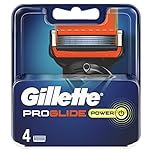 Gillette Fusion 5 Proglide Power Lamette da Barba, per Rasoio di Sicurezza, Confezione da 4 Ricambi da 5 Lame, Rifinisce le Aree più difficili