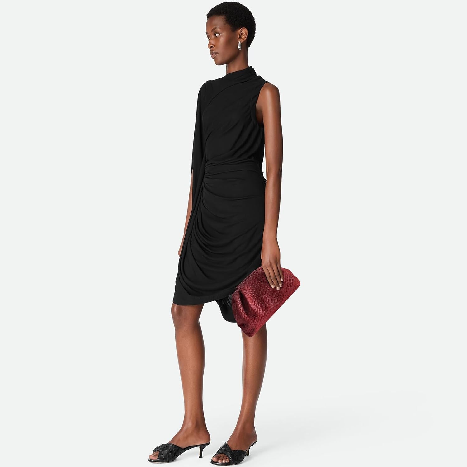 Oversized Dumpling Clutch, PU Leather Woven Handbag for Women, Magnetic Closure Evening Clutch Purse - Image 4