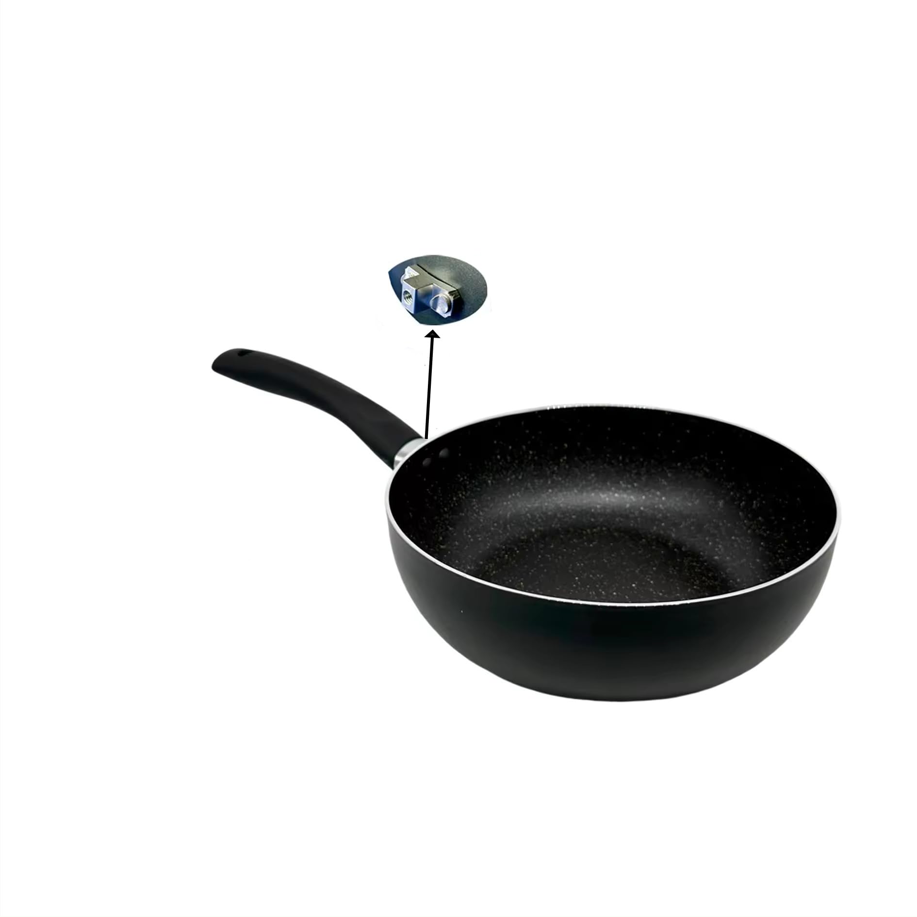 PLUS HOME Sartén Honda Piedra para Inducción Base Reforzada 20-32 cm Alta Resistencia Ideal para Cocinas Intensivas Apta para cocina de inducción, gas y eléctrica