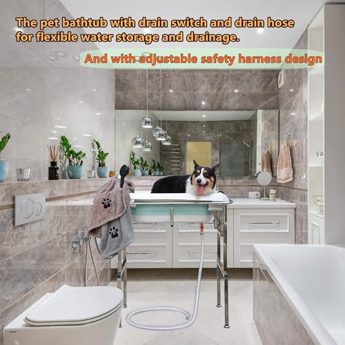 Dog-Bathtub-and-Elevated-Collapsible-Portable-Wash-Station-for-Small-and-Medium-Dogs-Cats-Pets-Bathing-Shower-Grooming-Medium Dog Bathtub and Elevated Collapsible Portable Wash Station for Small and Medium Dogs Cats Pets Bathing Shower Grooming Medium