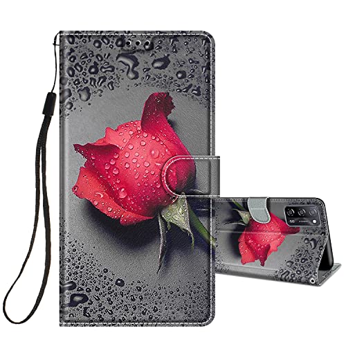 HopMore Cover a Libro per Oppo A54S | A16 | A16S | A55 5G | A53s 5G in Pelle con Silicone Morbido Custodie Oppo A16 | A16S Portafoglio Disegni Custodia Antiurto 360 Gradi Case - Rosa