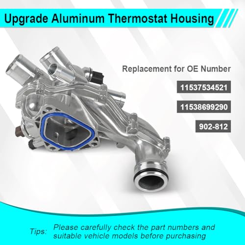 Image of 11537534521 Aluminium Thermostat Housing Compatible with Mini Cooper 07-13 | Compatible with Cooper Countryman 2011-2013 - DOHC 4Cyl 1.6L, Replacement for 11538699290, 902-812-Upgraded Aluminium Housing