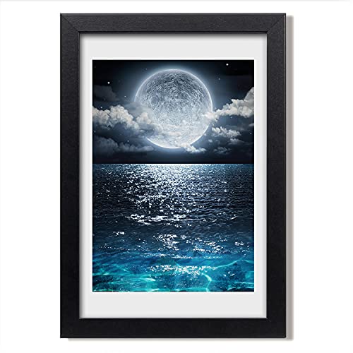 Tableau moderne Tulup 20x30 cm avec cadre MDF de qualité supérieure motif lune