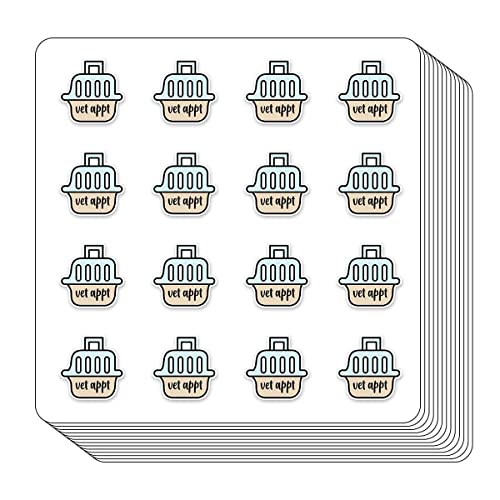 Vet Appointment Planner Stickers, 0.5 inch Cat Dog Scrapbooking Arts Calendar Kids Crafting 208-Pack