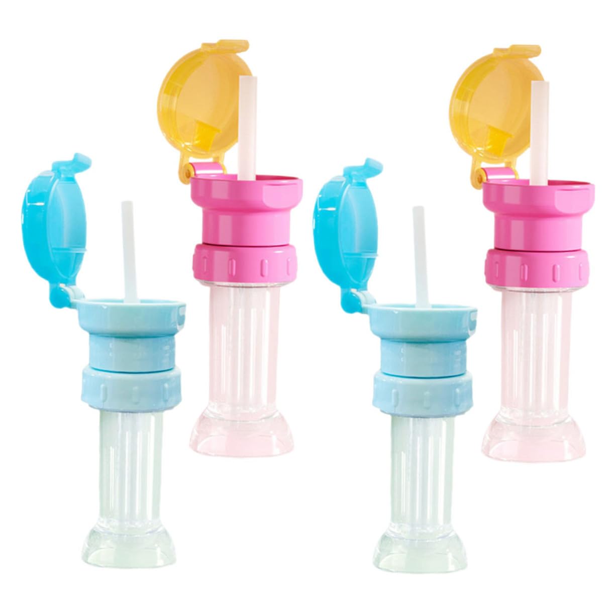 Mikikit 16pcs Boys and Girls Water Bottle Adapter Straw Leak Caps for Toddlers Safe Drinking for Boy Girl Easy to Install and Colors for Fun Use