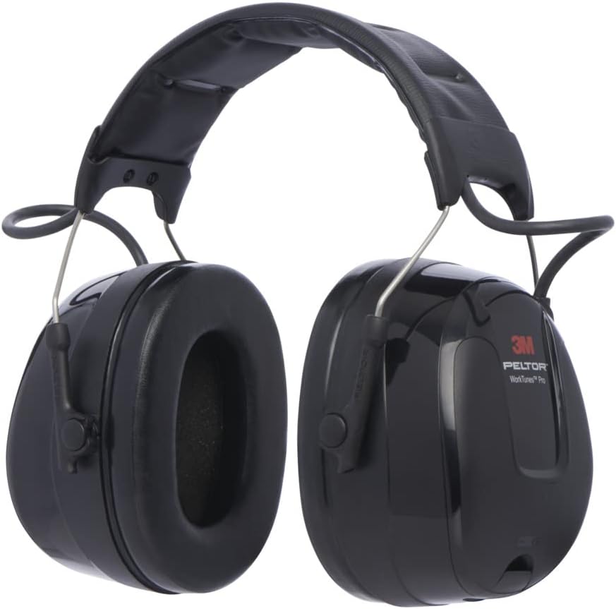3M Peltor WorkTunes Pro FM Radio Headset Battery Powered – Hearing protection with FM Radio Function for An Improved Work Experience, 32 dB, Black