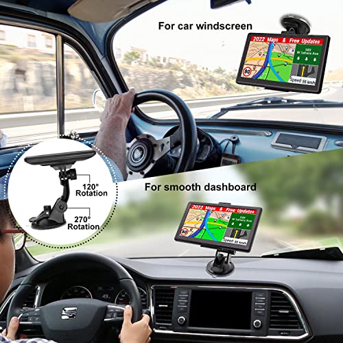 Gps Navigation For Car Truck - 7 Inch Touch Screen Navigation System With Lifetime Free Map Updates, Pre-Loaded Us/Ca/Mx 2023 Maps, Voice Broadcast And Speed Camera Warning, Vehicle Gps Unit Handheld #TOP4