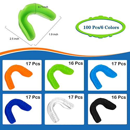 100 Pack Sport Mouth Guards Athletic Mouthguard Colored Teeth Armor Football Mouthpieces Teeth Mouth Protection Teeth Protector Sport Gum Guard For Adult Youth Boxing Mma Basketball Lacrosse Football #TOP2
