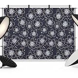 Blue Purple Boho Floral Backdrop 7x5ft Abstract Art Flowers Botanical Photography Backdrop Photoshoot Background Tapestry Banner for Birthday Baby Shower Decoration Party Video Photo Studio Props