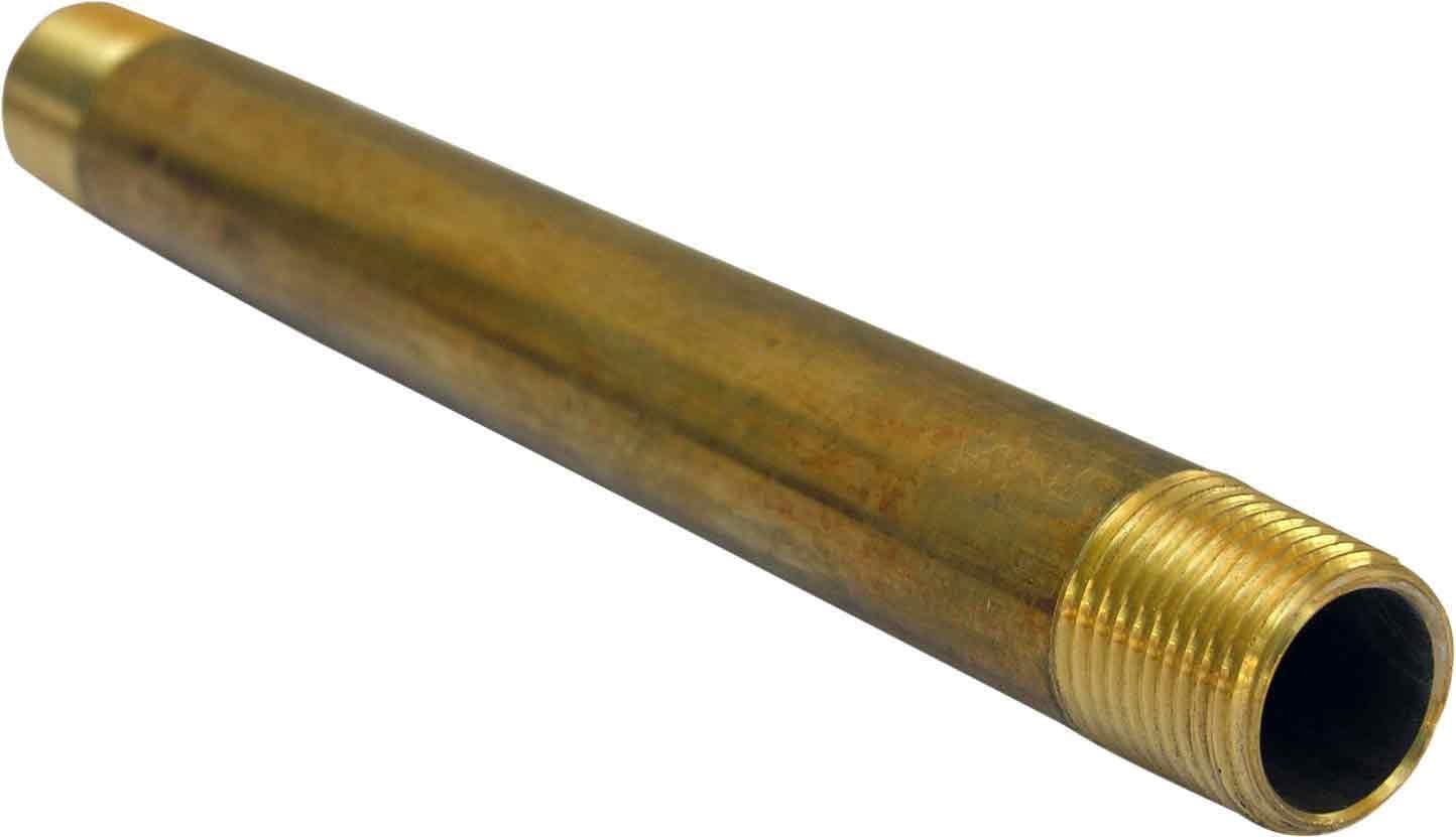 LASCO 17-9421 3/8-Inch by 6-Inch Yellow Brass Pipe Nipple