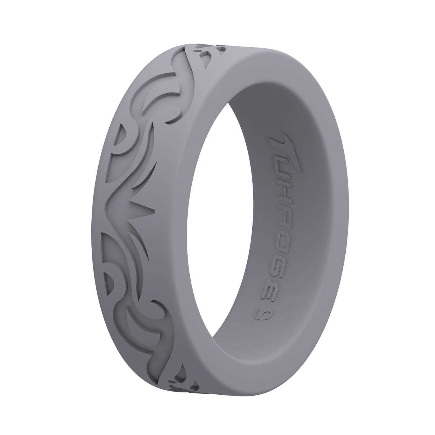 Alliance en silicone anti-irritation bague grise Tuhaoge taille 10 - 7