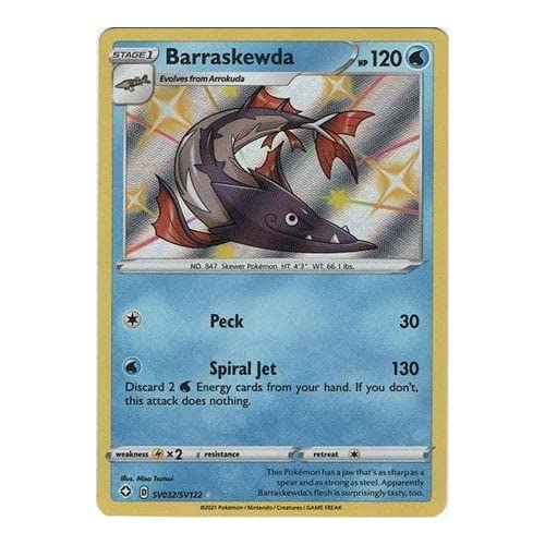 POKÉMON SHINING FATES SV032/SV122 BARRASKEWDA (HOLO) : Amazon.co.uk: Toys &  Games