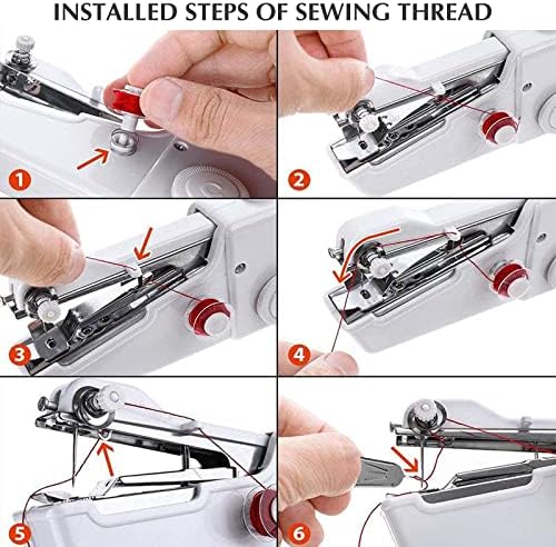 Mini Portable Sewing Machine Handheld Sewing Machine Electric Stitch Household Tool for Kids Clothing, DIY Crafts Clothing Curtains Repair Home Travel Use
