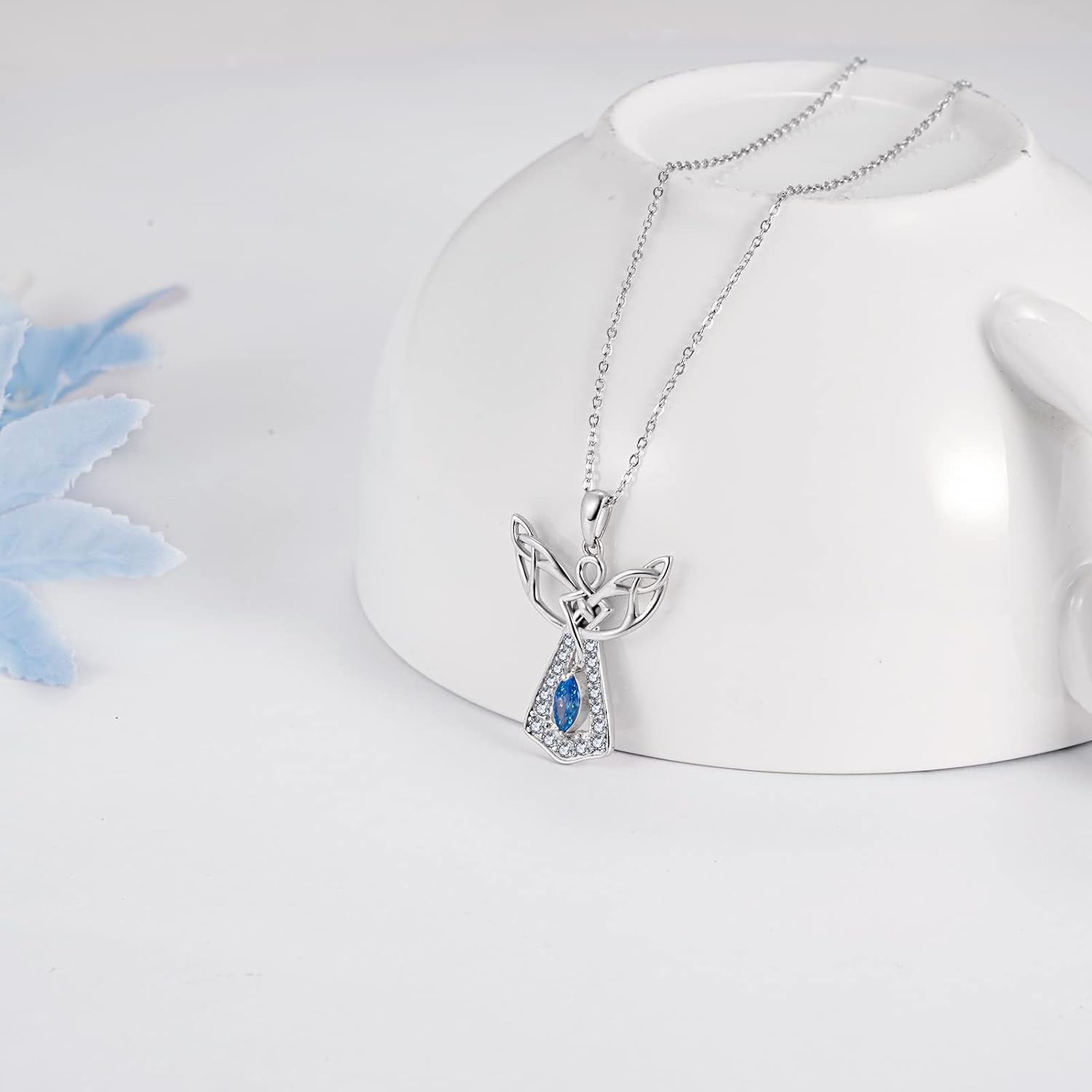 TANGPOET Guardian Angel Necklace for Women Sterling Silver Angel Pendant Necklace Jewelry Gifts for Birthday Christmas - Image 5