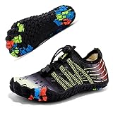 Hanani Badeschuhe Kinder Jungen Mädchen Schwimmschuhe Wasserschuhe Kinder Leichte Barfußschuhe kinder Schnell Trocknend Strandschuhe Aquaschuhe EU 33 Schwarz