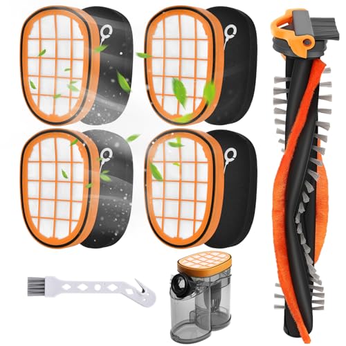 Rebirthcare 6 Stück Filter für Philips Speedpro Max Aqua Akkusauger FC6813 Ersatzfilter für FC5005/01 & 1 Bürste CP0667 für Philips Speedpro Max für FC6813/01 XC704101 XC8045/01 Akkuhandsauger