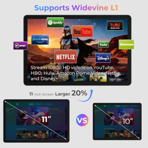 Image of Android Tablet 11 inch, Android 16 with 32GB RAM + 128GB ROM and 8000 mAh