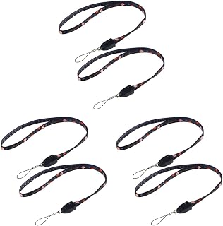 Gatuida 6 pcs Mobile Phone Lanyard with Ruler USB Cable Portable Data Line Phone Accessories (Type- c, Long Type, Black)