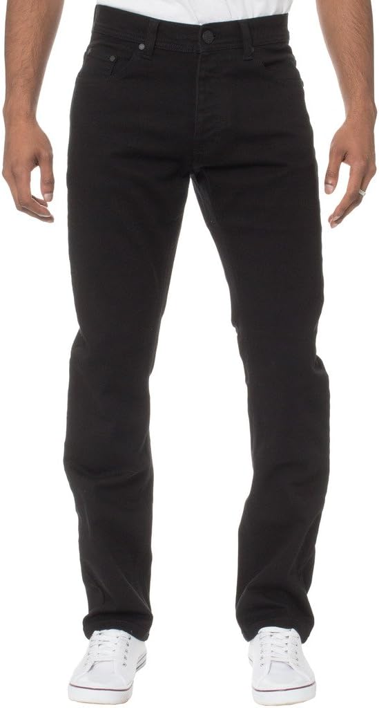 New Mens ENZO Stretch Straight Leg Regular Fit Classic Basic Denim Jeans